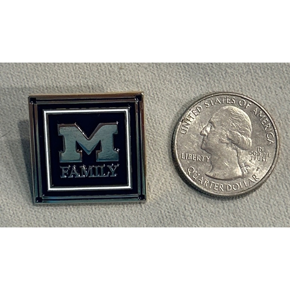 University of Michigan Family Lapel Pin M Family Navy & Silver